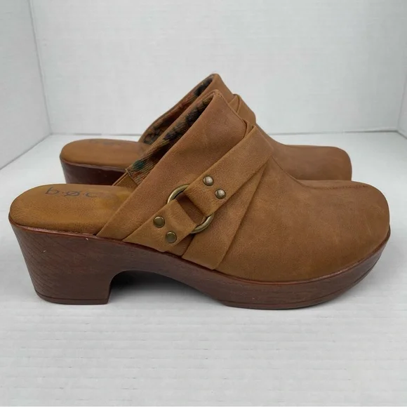 BOC Comfort Clogs Women’s 7 M Brown Slip on Mules Heeled Buckle Accent Coastal - Picture 5 of 14